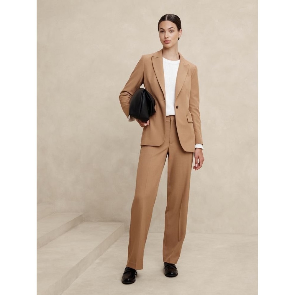 Banana Republic Sculpted Stretch Blazer 12 Afternoon Latte Professional Minimal - Picture 4 of 16